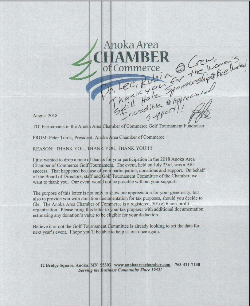 Anoka Chamber of Commerce application 2